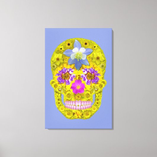 花スカル3 キャンバスプリント (正面)
