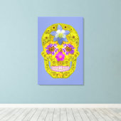 花スカル3 キャンバスプリント (インサイチュ (ウッドフロア))