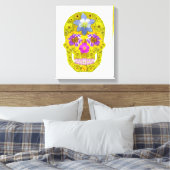 花スカル3 キャンバスプリント (インサイチュ (寝室))