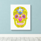 花スカル3 キャンバスプリント (インサイチュ (ウッドフロア))