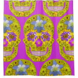 花スカル3 シャワーカーテン