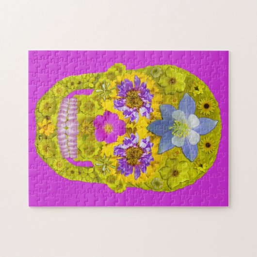 花スカル3 ジグソーパズル (横)