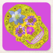 花スカル3 スクエアペーパーコースター (正面)