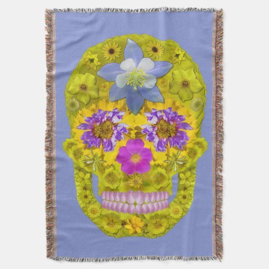 花スカル3 スローブランケット (正面縦)