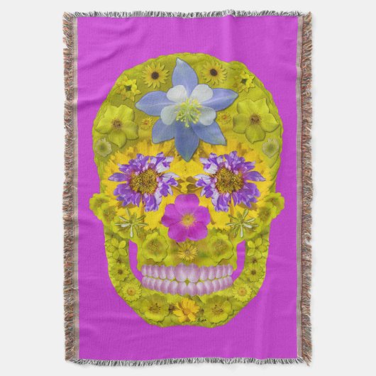 花スカル3 スローブランケット (正面縦)