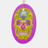 花スカル3 セラミックオーナメント (左)