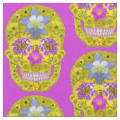 花スカル3 ファブリック (クローズアップ)