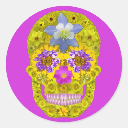 花スカル3 ラウンドシール (正面)