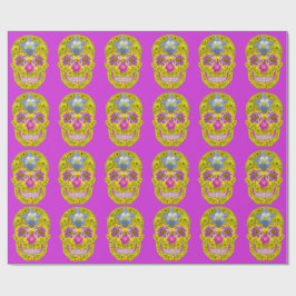 花スカル3 ラッピングペーパー