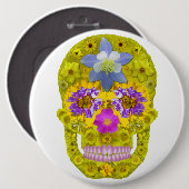花スカル3 缶バッジ (正面&裏面)