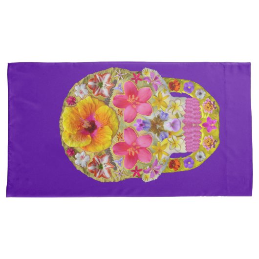 花スカル4熱帯 枕カバー (正面右)