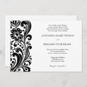 花スクロール結婚式招待状 招待状 (正面/裏面)