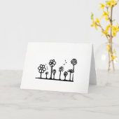 花スケッチグリーティングカード空白の – 内部 カード (黄色い花)