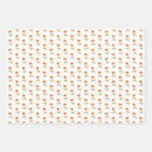 花スケッチピンクパターンガールバースデーパーティー ラッピングペーパーシート (正面2)