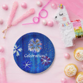 花スケッチブルーカスタム紙プレート7 in ペーパープレート (パーティー)