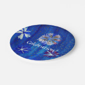 花スケッチブルーカスタム紙プレート7 in ペーパープレート (アングル)