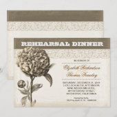花スケッチリハーサルディナー招待状 招待状 (正面/裏面)