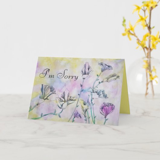 花スケッチ カード (黄色い花)