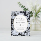 花スケッチ、白黒花 ポストカード (スタンド正面)