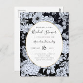 花スケッチ、白黒花 ポストカード (正面/裏面)