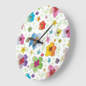 花スタイリッシュカラフル型デザイン ラージ壁時計 (傾斜)