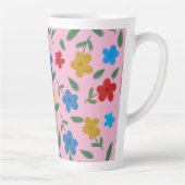 花スタイリッシュカラフル模様 カフェラテマグ (右)