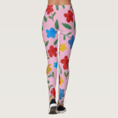 花スタイリッシュカラフル模様 レギンス (裏面)