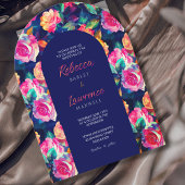 花スタイリッシュカラフル結婚のアーチ招待状 招待状