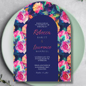 花スタイリッシュカラフル結婚のアーチ招待状 招待状
