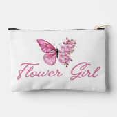 花スタイリッシュ女の子，ピンク蝶かわいいモダン アクセサリーポーチ (裏面)