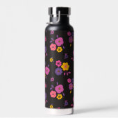 花スタイリッシュ柄 ウォーターボトル (右面)
