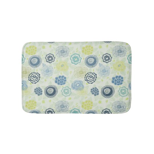 花スタイリッシュ柄 バスマット (正面)