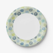 花スタイリッシュ柄 ペーパープレート (正面)