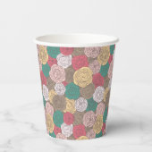 花スタイリッシュ柄。明るいフローラ 紙コップ (裏面)