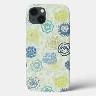 花スタイリッシュ柄 iPhone 13ケース