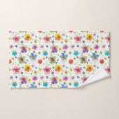 花スタイリッシュ花柄カラフル バスタオルセット (ハンドタオル)