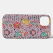 花スタイリッシュ花柄 Case-Mate iPhoneケース (裏面 (横))