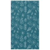 花スタイリッシュ葉の黒いティール（緑がかった色） テーブルクロス (正面)