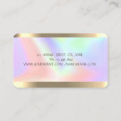 花スタイリッシュ金ゴールドホログラフィストライプックヨガ 名刺 (裏面)