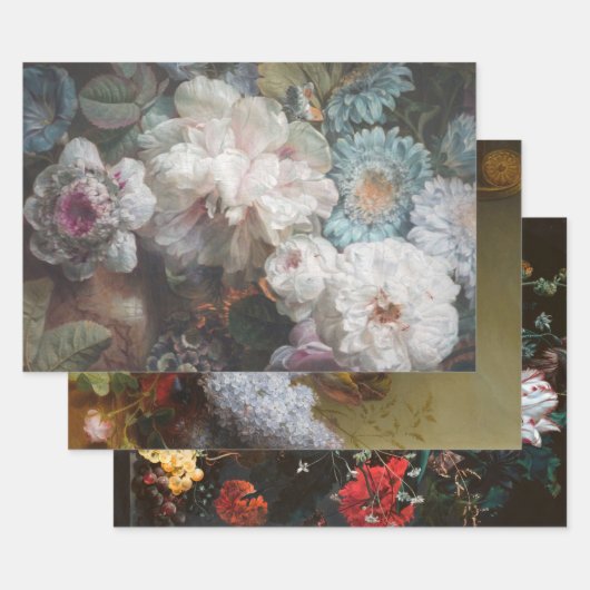 花スチルライフオランダデカップヘビーウェイト3 – セット ラッピングペーパーシート (セット)