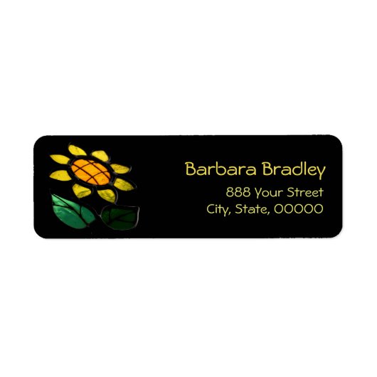 花ステンドグラス差出人住所ラベル ラベル (正面)