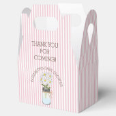 花ストライプの付きピンクのメイソンジャー フェイバーボックス (オープン)