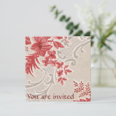 花ストライプの紙ヴィンテージ招待状 招待状 (スタンド正面)