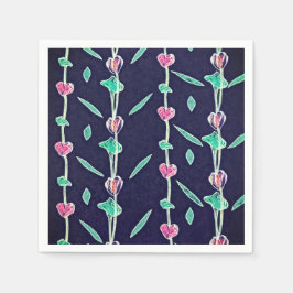 花ストライプの花 スタンダードカクテルナプキン