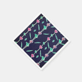 花ストライプの花 スタンダードカクテルナプキン (角)