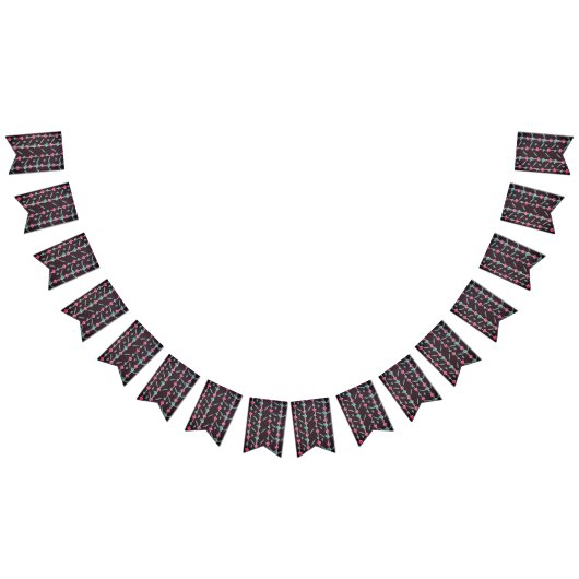 花ストライプの花 バンティングフラッグ (全)