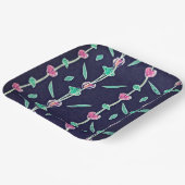 花ストライプの花 ペーパープレート (傾斜あり)