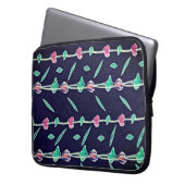 花ストライプの花 ラップトップスリーブ (正面左)