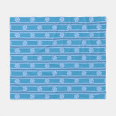 花ストライプの フリースブランケット (正面(横))