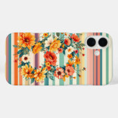 花ストライプレトロ(B) Case-Mate iPhoneケース (裏面 (横))
